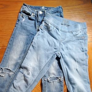 GIRLS RIPPED SKINNY JEANS BUNDLE SIZE 8